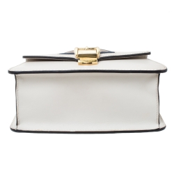 Pre Owned Gucci Ivory Leather Mini Sylvie Top Handle Bag