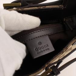 مملوكة مسبقًا Gucci Beige/Ebony GG Canvas and Leather Tote