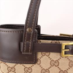 مملوكة مسبقًا Gucci Beige/Ebony GG Canvas and Leather Tote