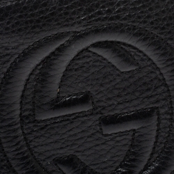 Gucci Black Leather Soho Wristlet Clutch