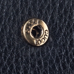 مملوكة مسبقًا Gucci Black Leather Mini GG Marmont Shoulder Bag