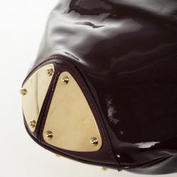 Pre Owned Gucci Burgundy Patent Leather Indy Hobo