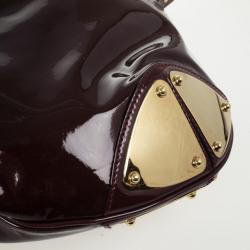 Pre Owned Gucci Burgundy Patent Leather Indy Hobo