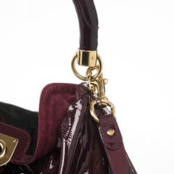 Pre Owned Gucci Burgundy Patent Leather Indy Hobo