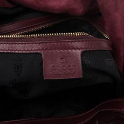 Pre Owned Gucci Burgundy Patent Leather Indy Hobo