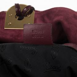 Pre Owned Gucci Burgundy Patent Leather Indy Hobo