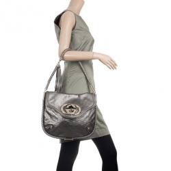 Pre Owned Gucci Metallic Guccissima Bridget Hobo