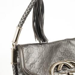 Pre Owned Gucci Metallic Guccissima Bridget Hobo