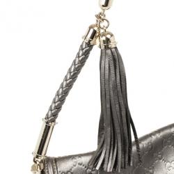 Pre Owned Gucci Metallic Guccissima Bridget Hobo