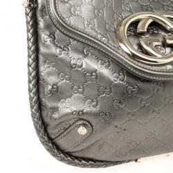 Pre Owned Gucci Metallic Guccissima Bridget Hobo