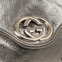 Pre Owned Gucci Metallic Guccissima Bridget Hobo