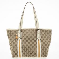 Pre Owned Gucci Cream GG Jolicoeur Medium Tote Bag
