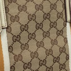 Pre Owned Gucci Cream GG Jolicoeur Medium Tote Bag
