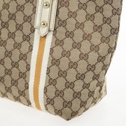 Pre Owned Gucci Cream GG Jolicoeur Medium Tote Bag