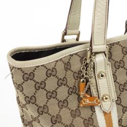 Pre Owned Gucci Cream GG Jolicoeur Medium Tote Bag