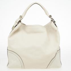 Pre Owned Gucci Beige Leather Guccissima Large Signoria Hobo