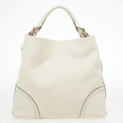 Pre Owned Gucci Beige Leather Guccissima Large Signoria Hobo