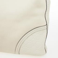 Pre Owned Gucci Beige Leather Guccissima Large Signoria Hobo