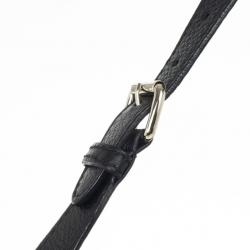 Pre Owned Gucci Black Leather Red Green Stripe Hobo