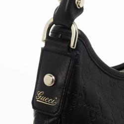 Pre Owned Gucci Black Guccissima Abbey D-Ring Hobo 