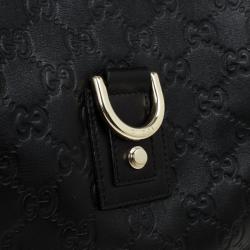 Pre Owned Gucci Black Guccissima Abbey D-Ring Hobo 