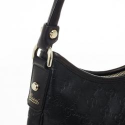 Pre Owned Gucci Black Guccissima Abbey D-Ring Hobo 