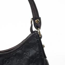 Pre Owned Gucci Black Guccissima Abbey D-Ring Hobo 