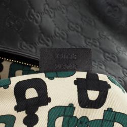 Pre Owned Gucci Black Guccissima Abbey D-Ring Hobo 