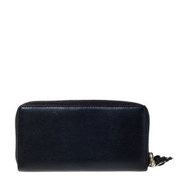 Gucci Black Leather Soho Zip Around Wallet