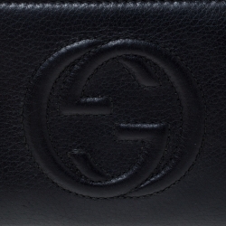 Gucci Black Leather Soho Zip Around Wallet