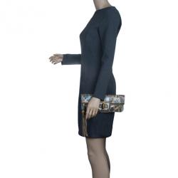 Pre Owned Gucci Multicolor Python Bamboo Tassel Clutch