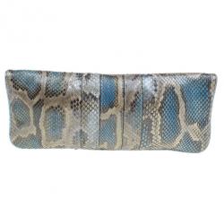 Pre Owned Gucci Multicolor Python Bamboo Tassel Clutch