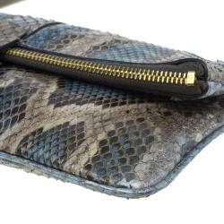 Pre Owned Gucci Multicolor Python Bamboo Tassel Clutch