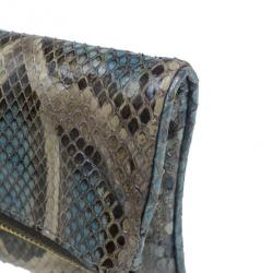 Pre Owned Gucci Multicolor Python Bamboo Tassel Clutch