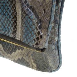 Pre Owned Gucci Multicolor Python Bamboo Tassel Clutch