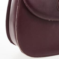 Pre Owned Gucci Burgundy Top Handle Bamboo Bag