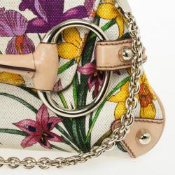 Pre Owned Gucci Flora Horsebit Flap Clutch