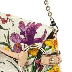 Pre Owned Gucci Flora Horsebit Flap Clutch