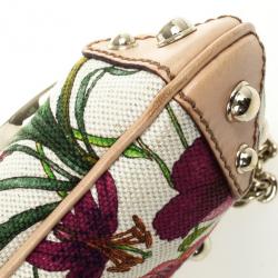 Pre Owned Gucci Flora Horsebit Flap Clutch