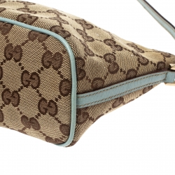 Pre Owned حقيبة صغيرة غوتشي بوت جلد و كانفاس جي جي بيج و أزرق