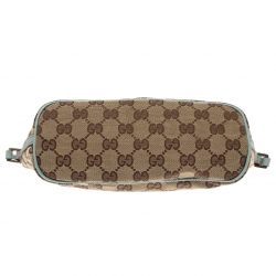 Pre Owned حقيبة صغيرة غوتشي بوت جلد و كانفاس جي جي بيج و أزرق