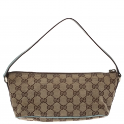 Pre Owned حقيبة صغيرة غوتشي بوت جلد و كانفاس جي جي بيج و أزرق