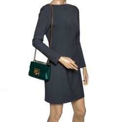 Pre Owned Gucci Green Guccissima Leather Small Padlock Shoulder Bag