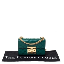 Pre Owned Gucci Green Guccissima Leather Small Padlock Shoulder Bag