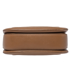 Pre Owned Gucci Tan Leather Medium Tassel Bamboo Top Handle Bag