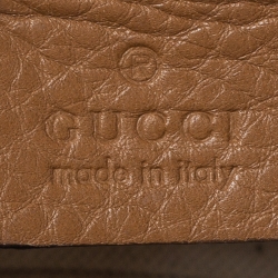 Pre Owned Gucci Tan Leather Medium Tassel Bamboo Top Handle Bag