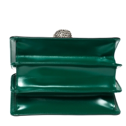 Pre Owned Gucci Green Leather Small Thiara Bamboo Top Handle Bag