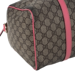 Gucci Pink/Beige GG Supreme Canvas and Leather Medium Joy Boston Bag
