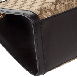 مملوكة مسبقًا حقيبة كتف غوتشي سلسلة إميلي كبيرة جلد غوتشيسيما زرقاء كحلية