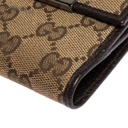 Gucci Beige/Brown GG Canvas and Leather Compact Wallet